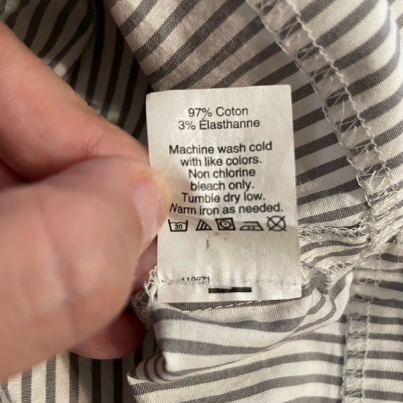 J Crew Striped Ruffle Neck Elastic Back Tank Top Seersucker Style Shirt Size 4 - Picture 7 of 7